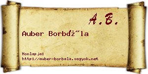 Auber Borbála névjegykártya